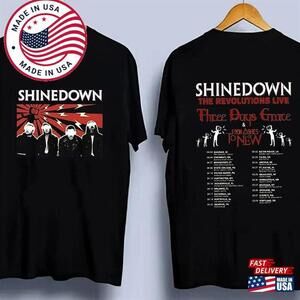 Shinedown Band The Revolutions Live Shirt Tour Concert Fan Tee Classic 2 Sided